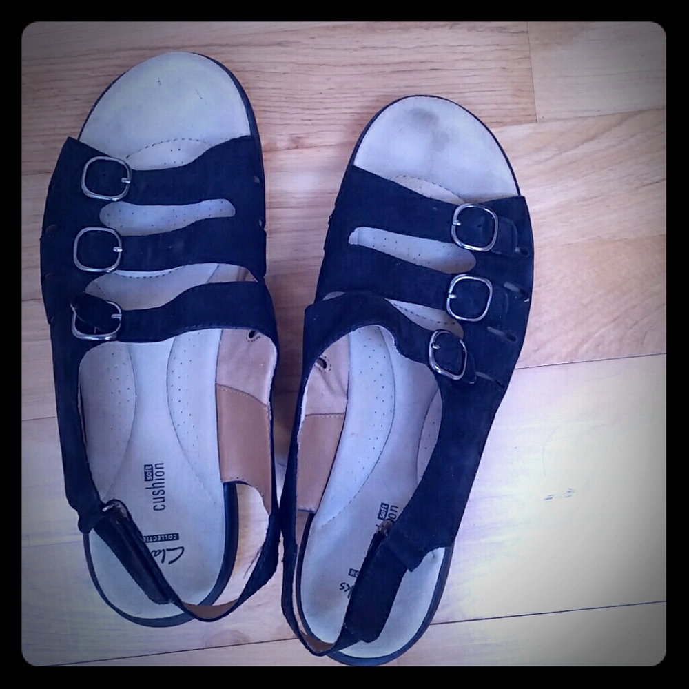 Black Sandals by Clarks.